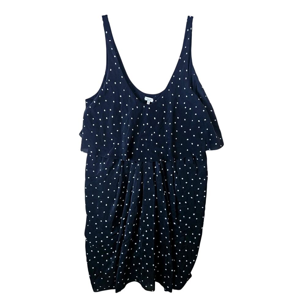 T Babaton Aritzia Ronnie Polka Dot 100% Silk Mini Dress Black White